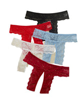 Women Sexy Lingeries 5sets Crotchless Panties